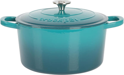 Crock-Pot 3 Quart Enameled Cast Iron Dutch Oven – Aqua - Curated Catalog