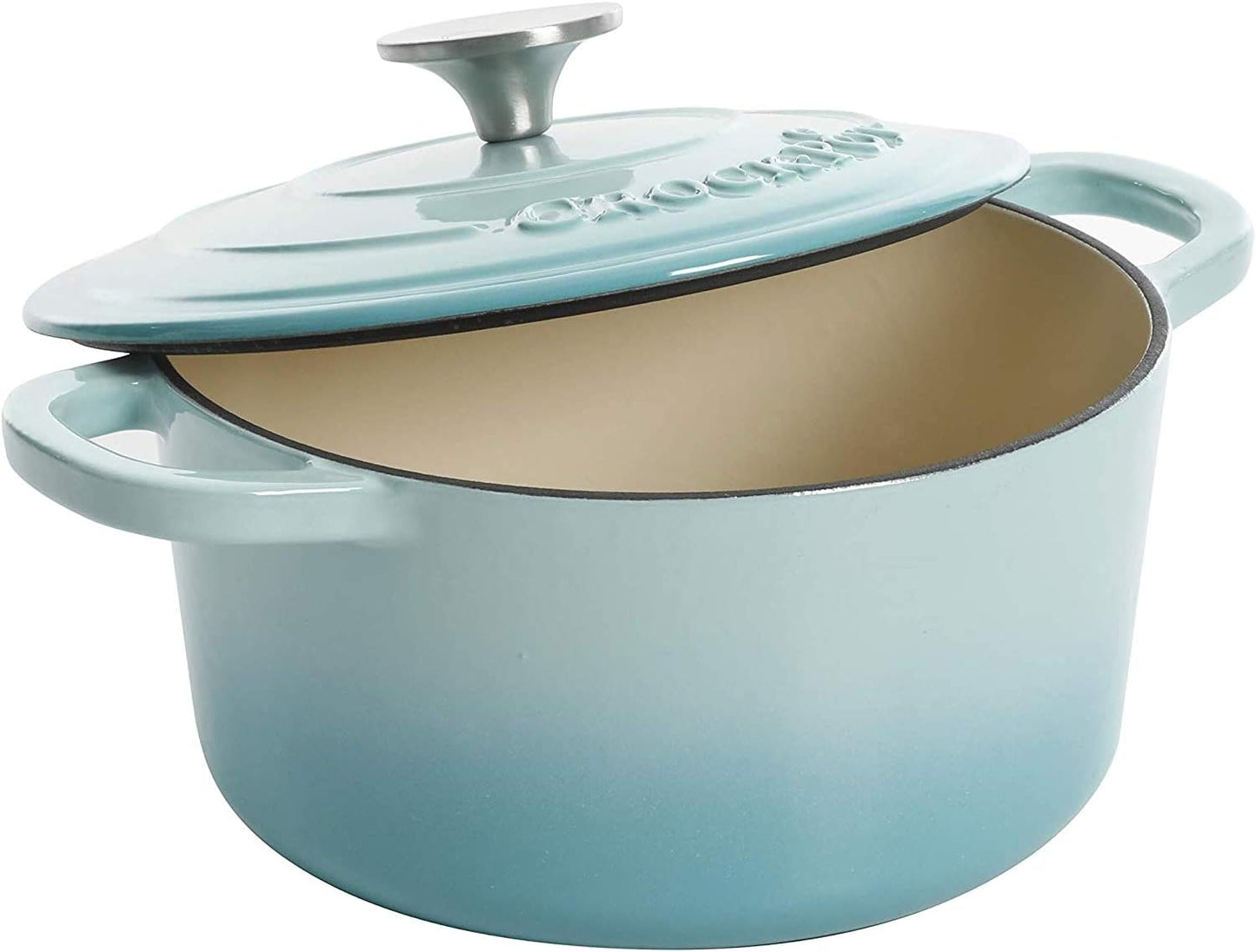 Crock-Pot 3 Quart Enameled Cast Iron Dutch Oven – Aqua - Curated Catalog