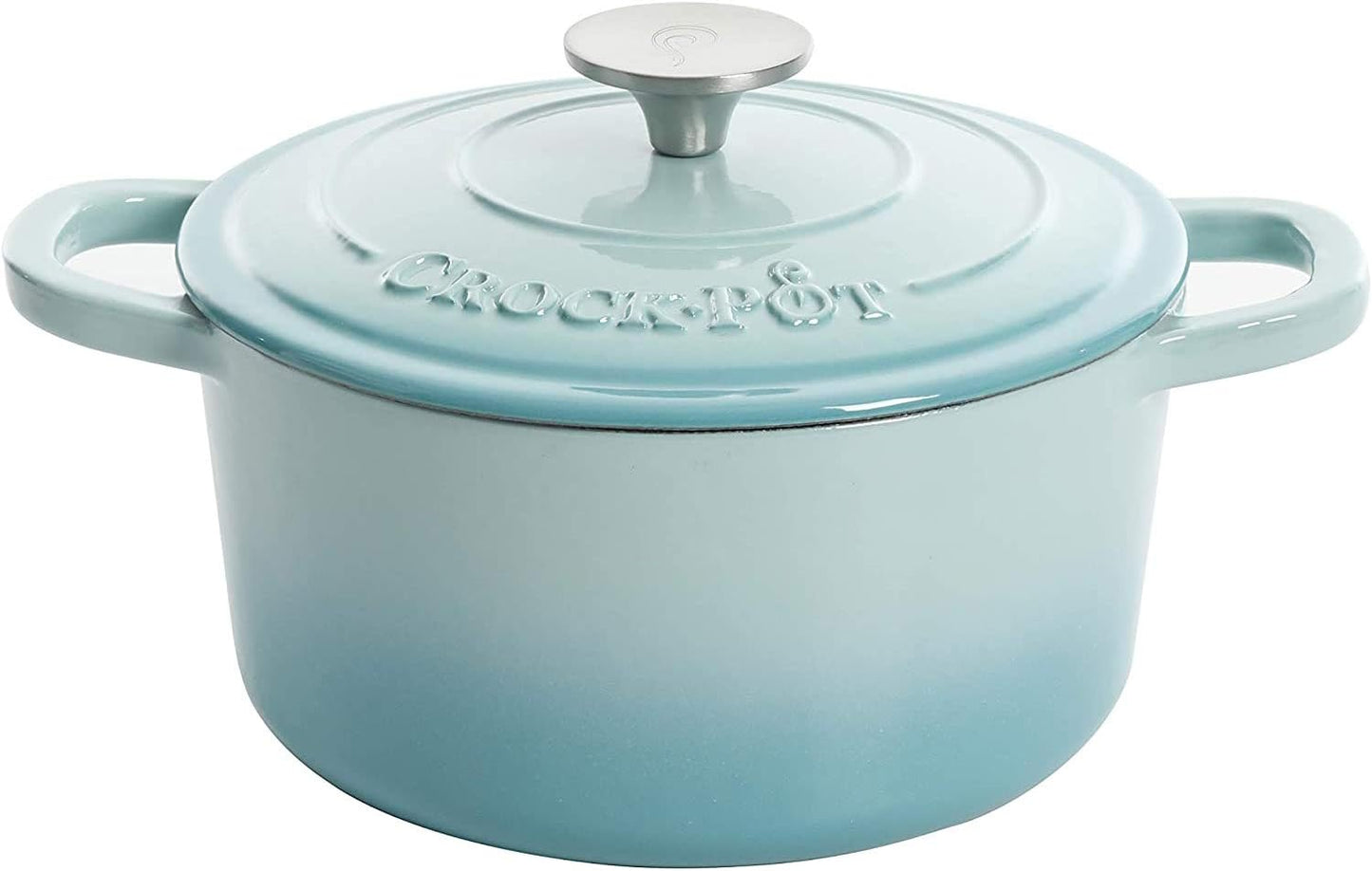 Crock-Pot 3 Quart Enameled Cast Iron Dutch Oven – Aqua - Curated Catalog