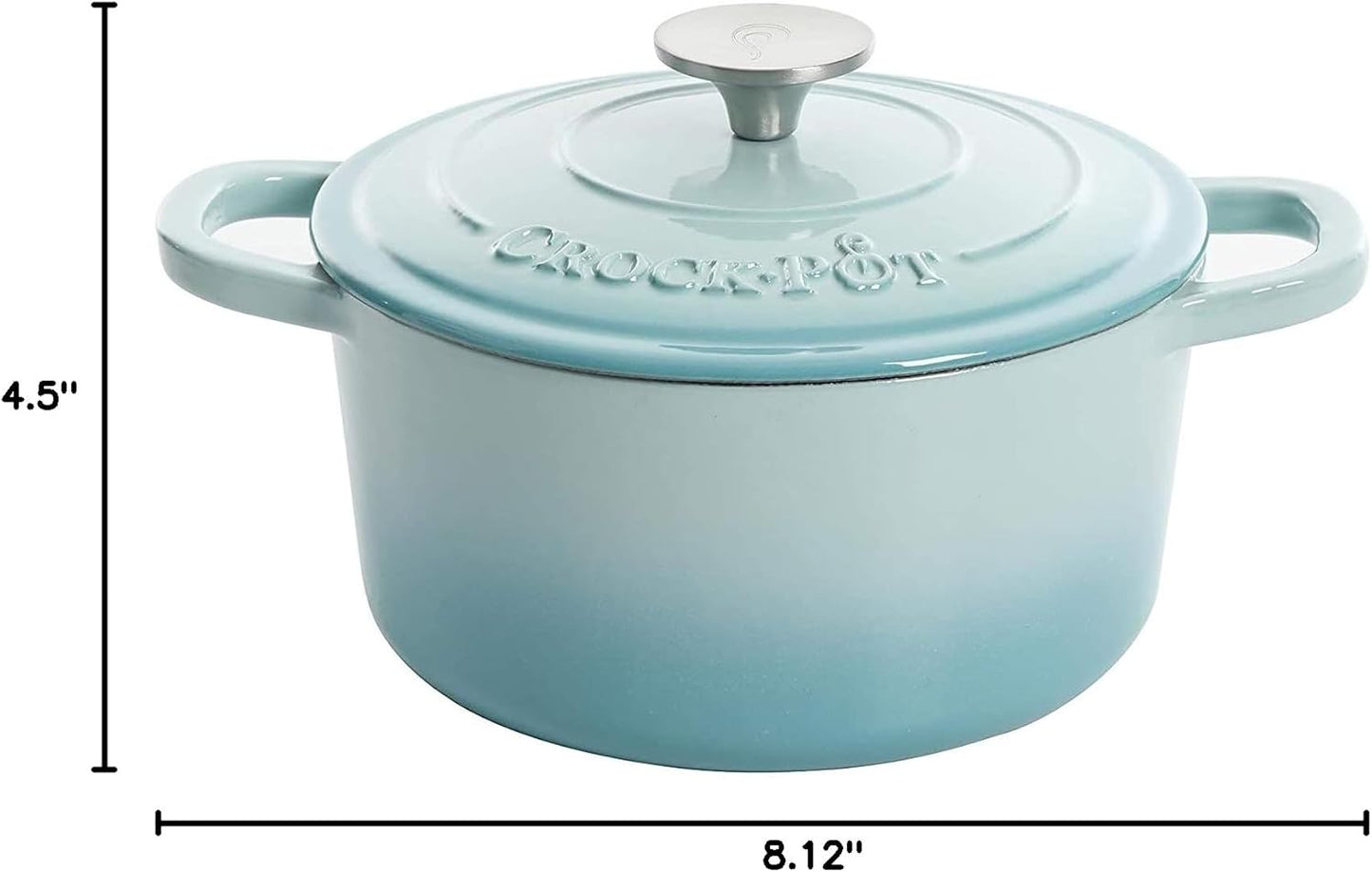 Crock-Pot 3 Quart Enameled Cast Iron Dutch Oven – Aqua - Curated Catalog