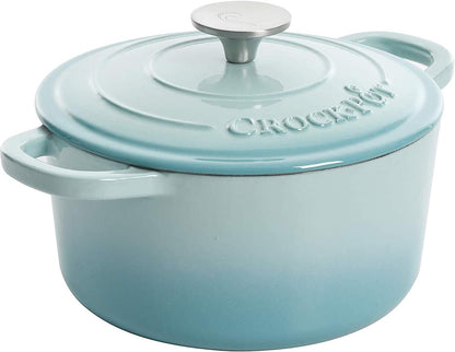 Crock-Pot 3 Quart Enameled Cast Iron Dutch Oven – Aqua - Curated Catalog